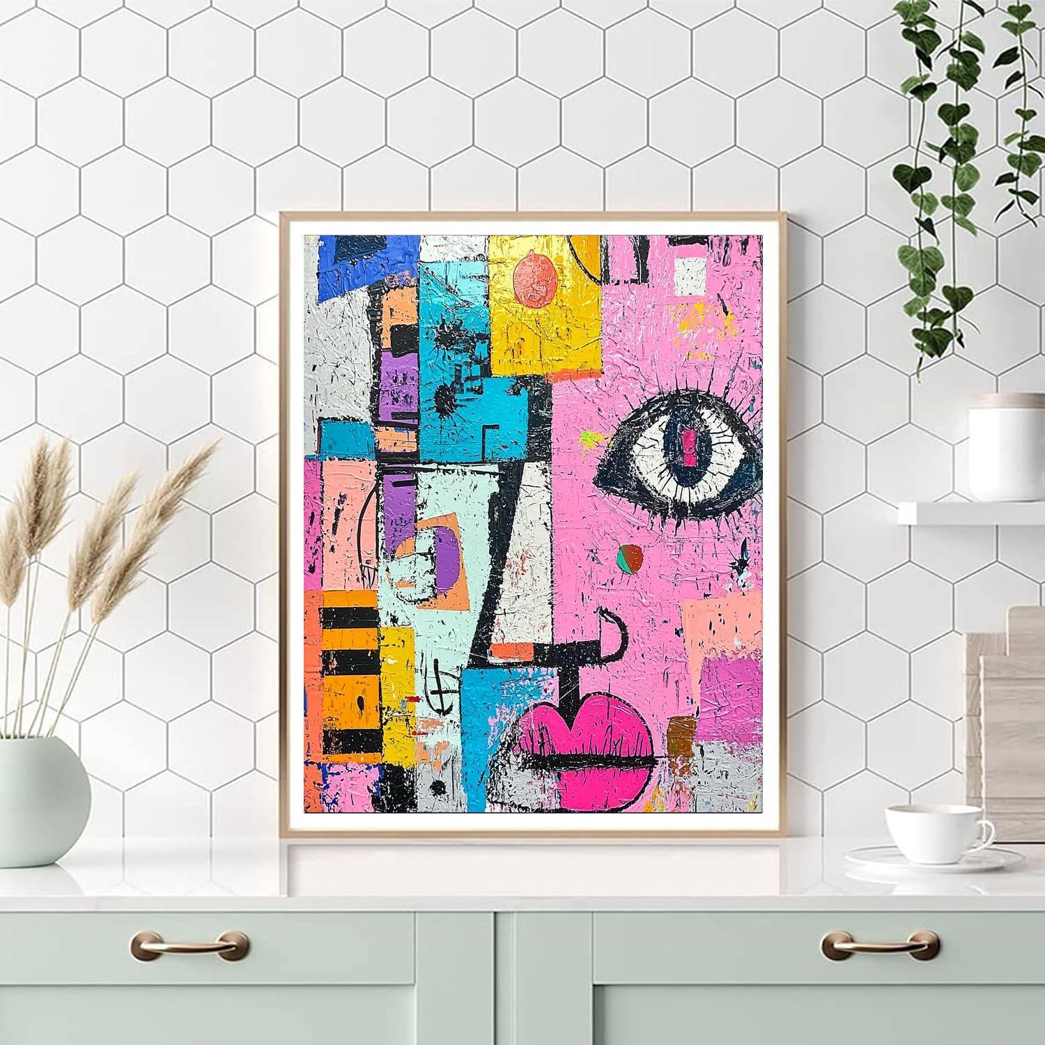 Jean-Michel Basquiat Inspired Fragmented Identity  Paint By Color