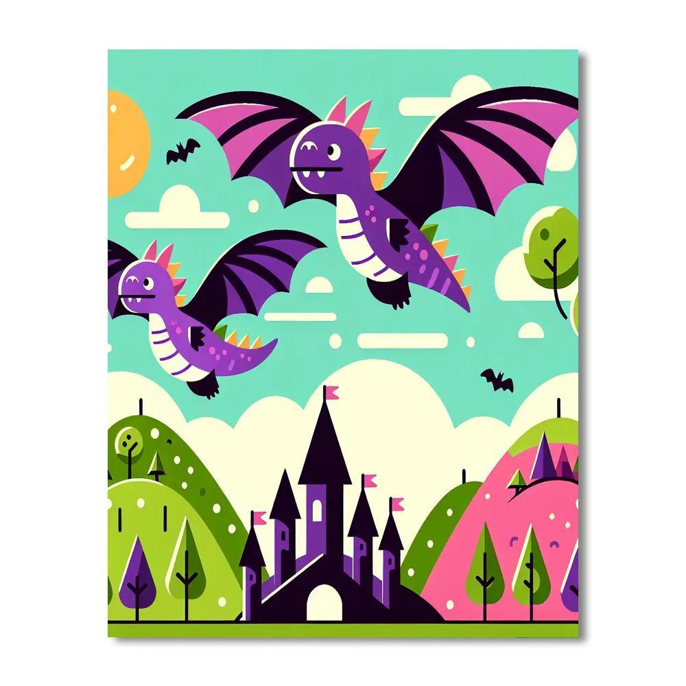 Dreamy Dragons Paint By Numbers Art