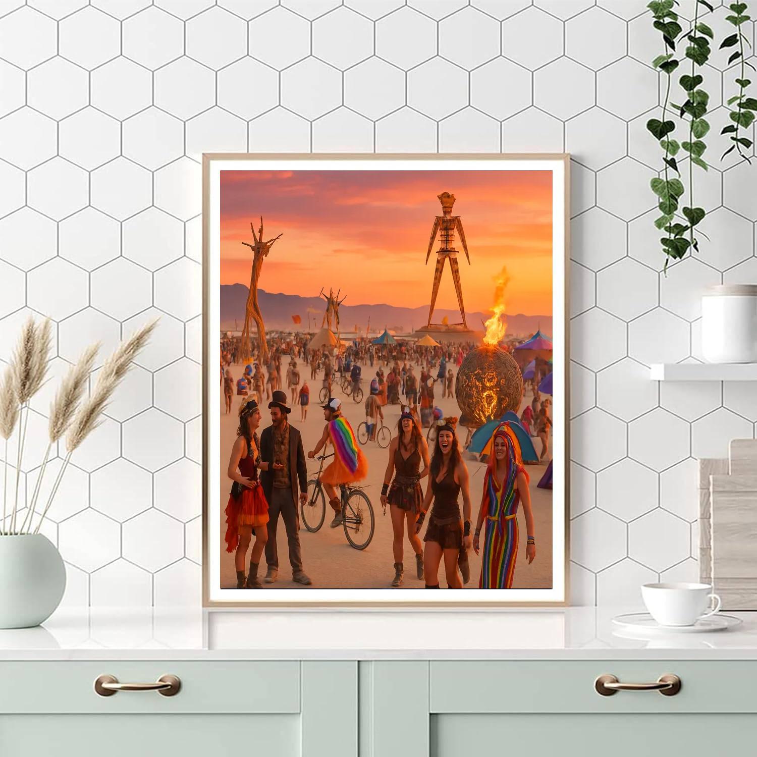 The Burning Man Festival - Nevada, Usa Painting Number Kit