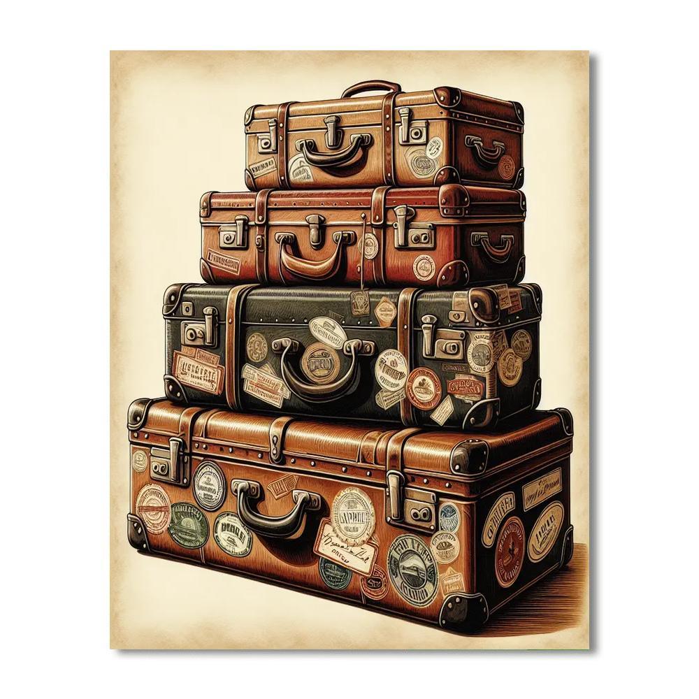 Exquisite Vintage Travel Numbered Painting Kits