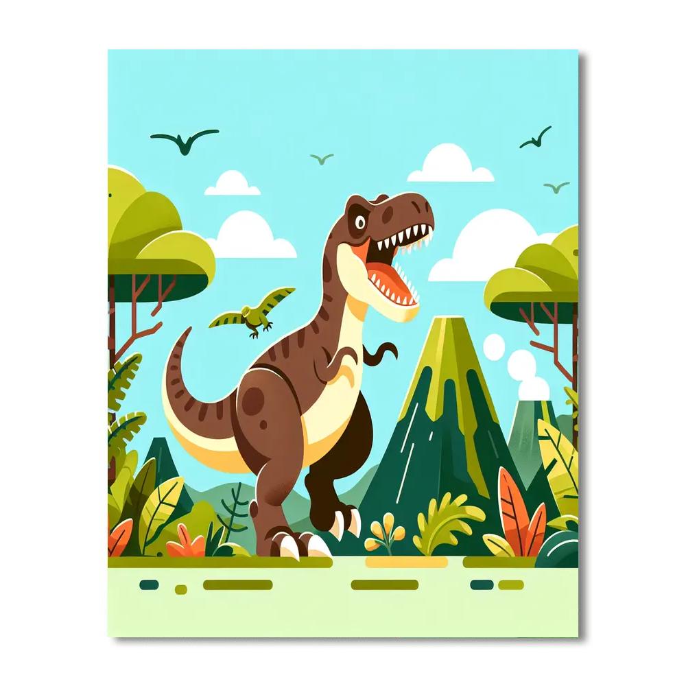 Dinosaur World Adventure Painting Number Kit