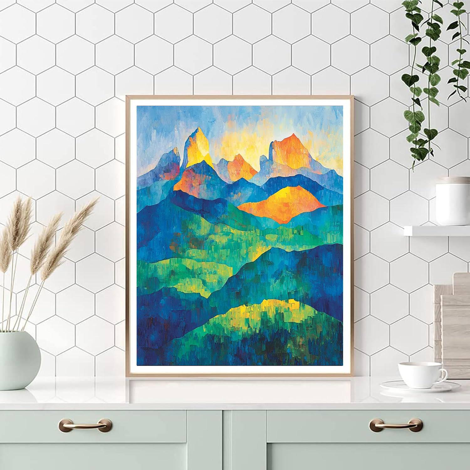 Paul Cézanne Inspired Mountainous Whimsy  Paint By Numbers Art