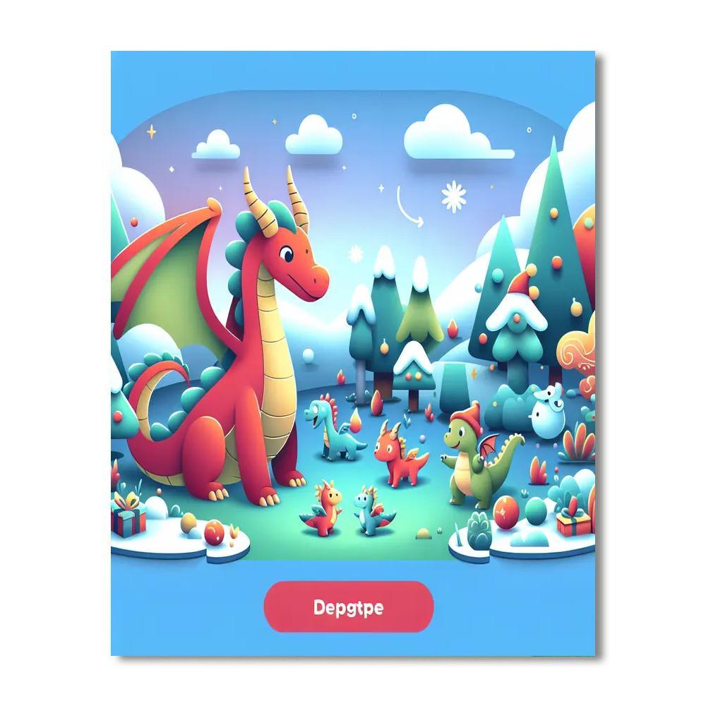 Friendly Dragon Land Paint By Numbers Art