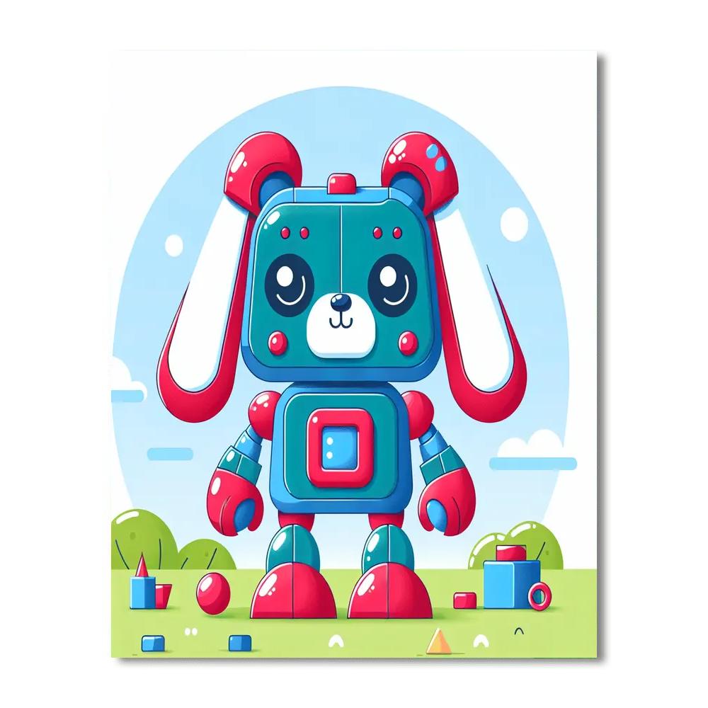 Silly Robot Dog Painting By Numbers Kit