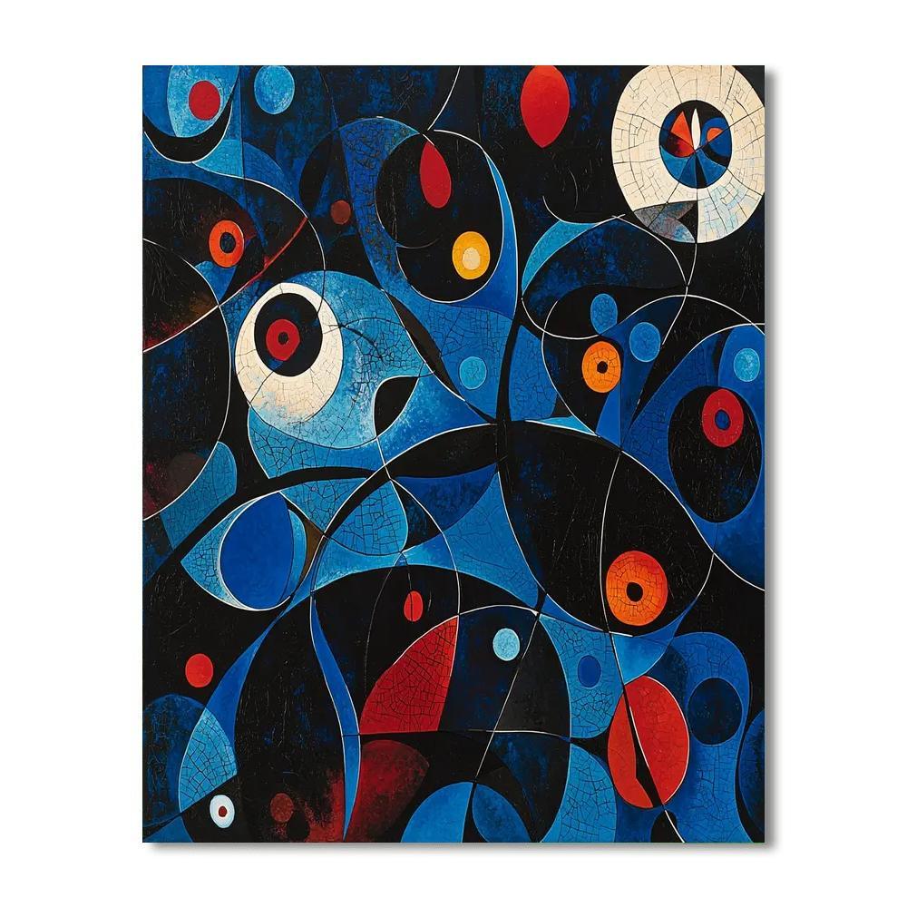 Joan Miró Inspired Dreamscape Revelry  Number Painting