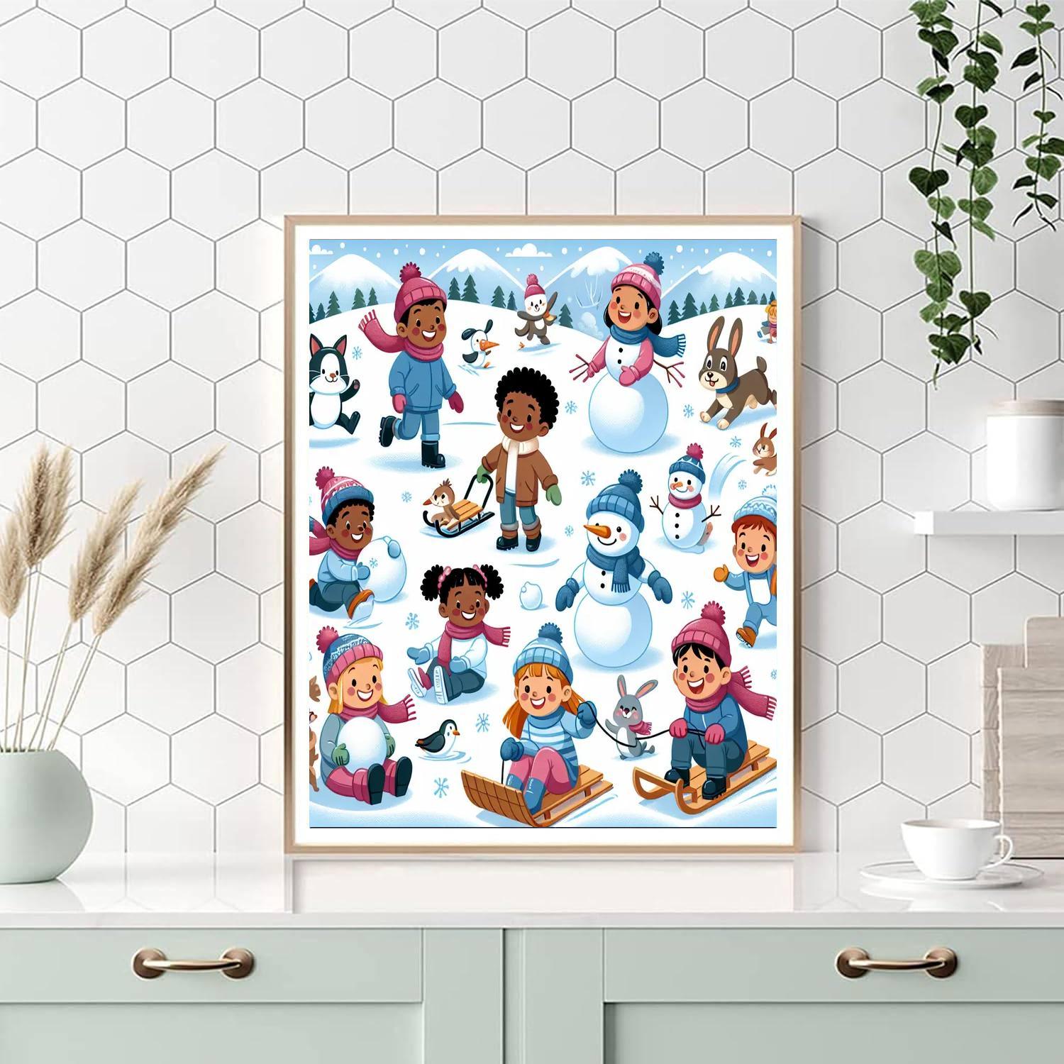 Giggly Snowy Adventures DIY Paint By Numbers