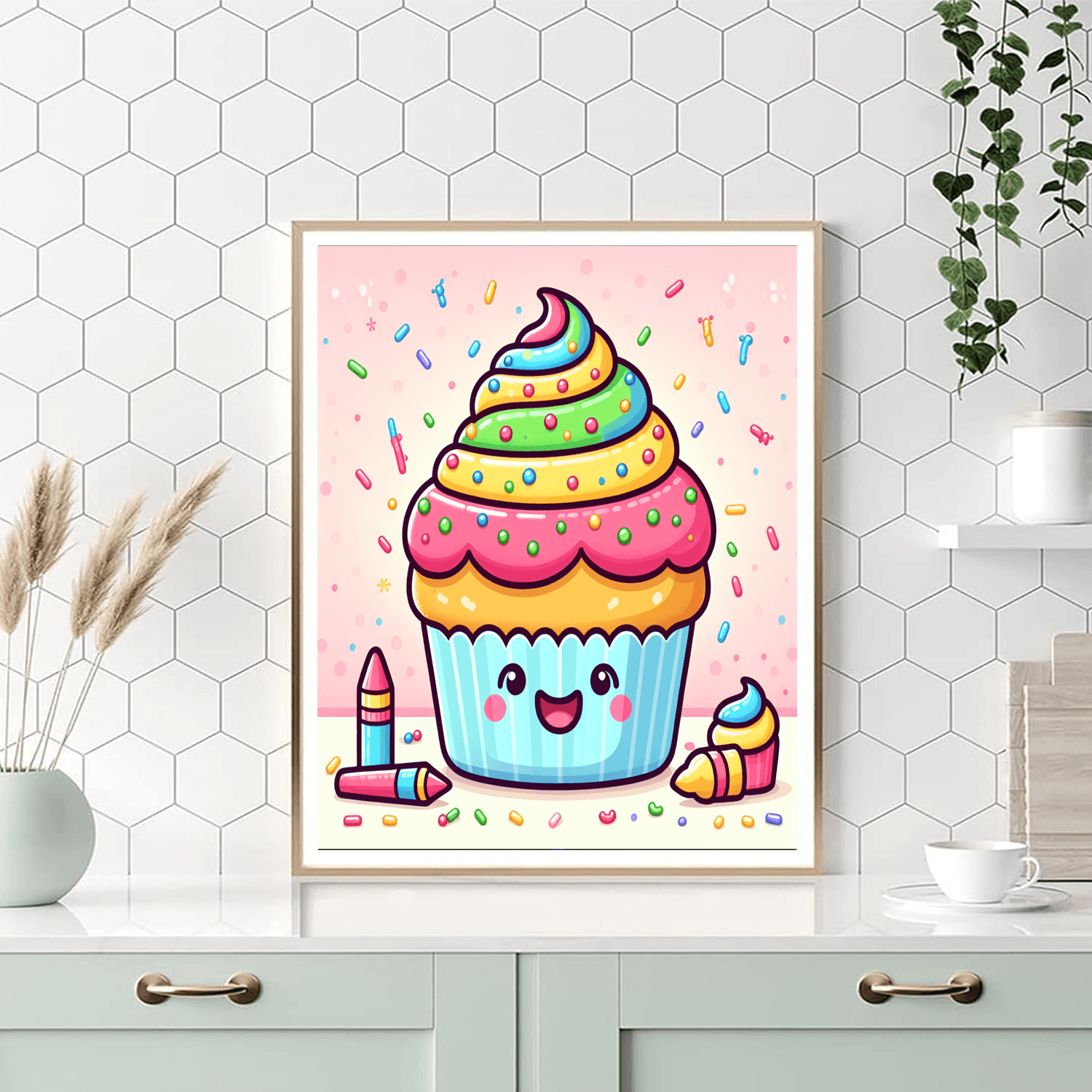 Bubbly Cupcake Painting Number Kit