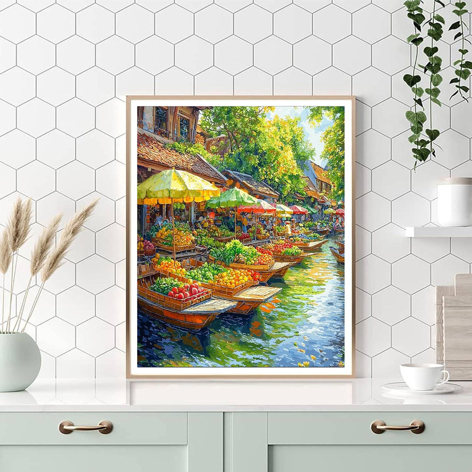 The Floating Market Of Damnoen Saduak Paint By Color