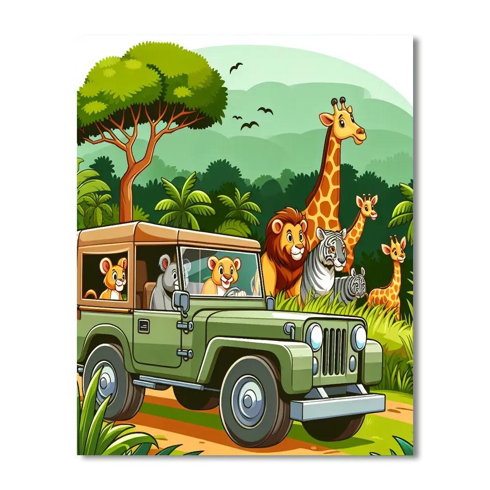 Jungle Expedition Safari Painting By Numbers Kit