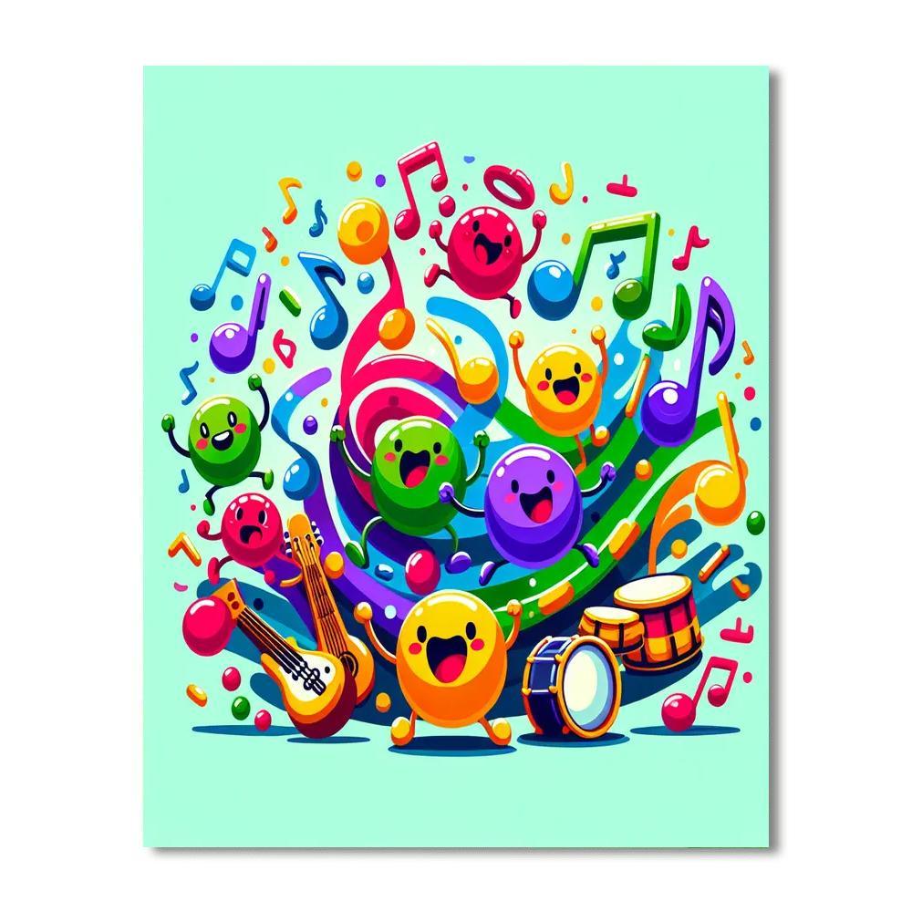 Dancing Music Notes Numbered Painting Kits