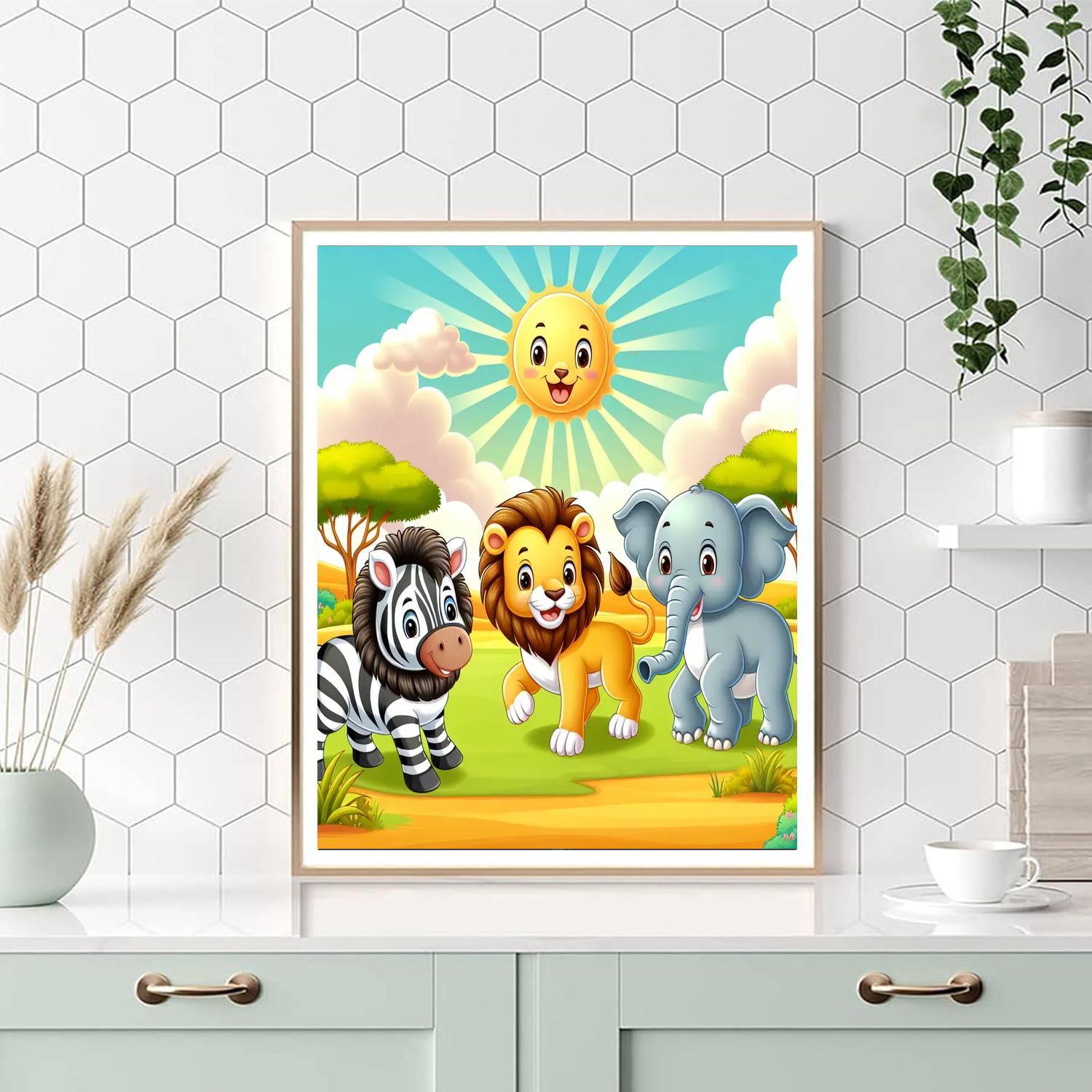 Vibrant Animal Safari Paint By Numbers Kits