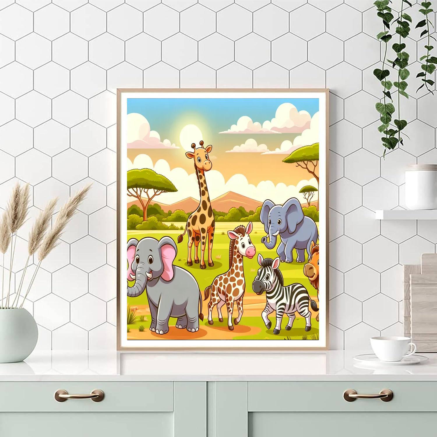 Sunlit Savannah Stroll Painting Number Kit
