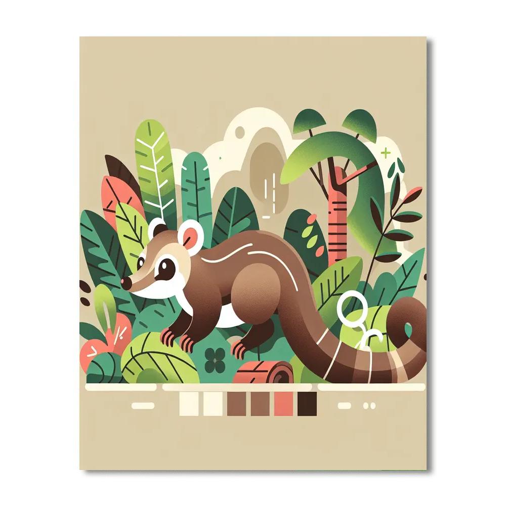 Fanciful Fossa Paint By Numbers Art