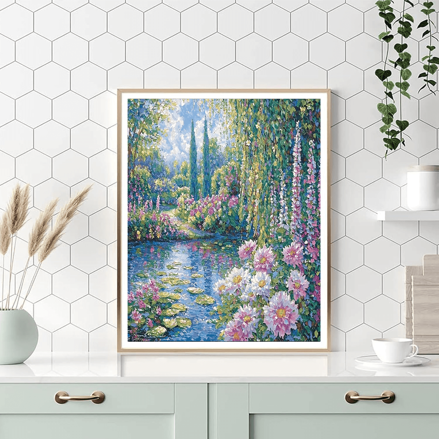 Claude Monet Inspired Ethereal Garden Of Flowers  Paint By Numbers Art