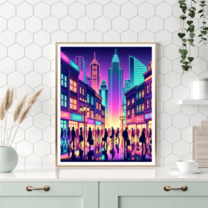 Retro Urban Lights Paint By Numbers