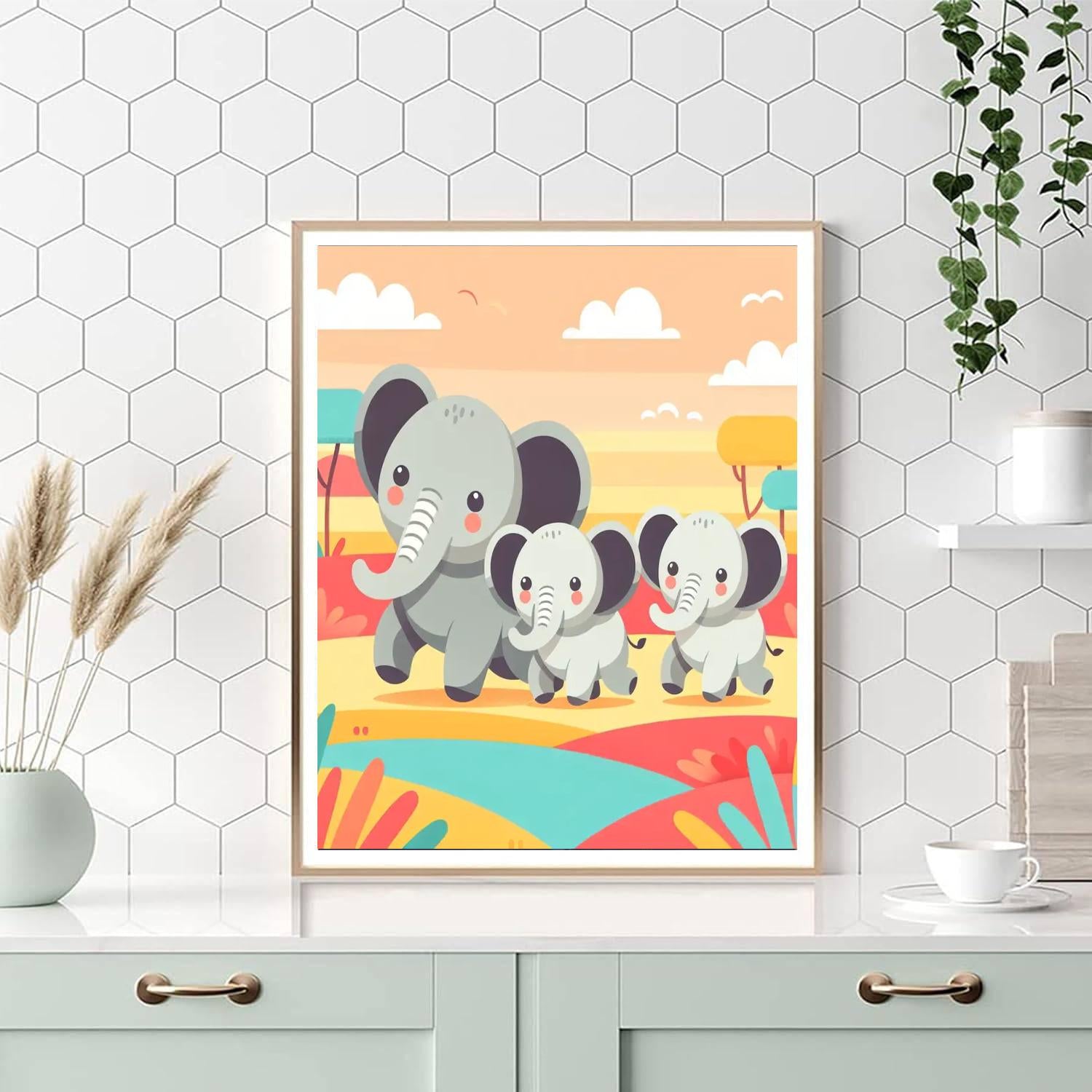 Elephant Expedition Painting By Numbers Kit