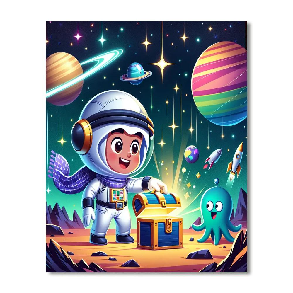 Galactic Treasure Hunt Painting Number Kit
