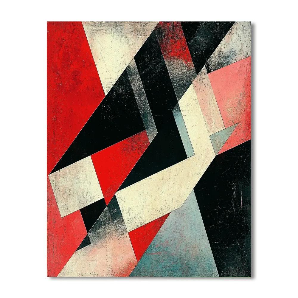 Kazimir Malevich Inspired Dynamic Composition  Painting Number Kit