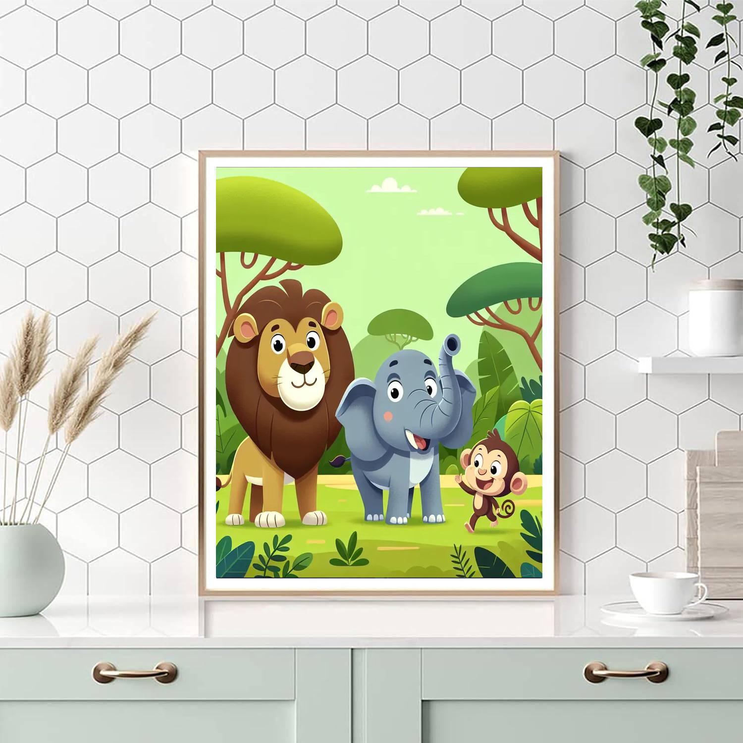 Majestic Jungle Scene Number Painting