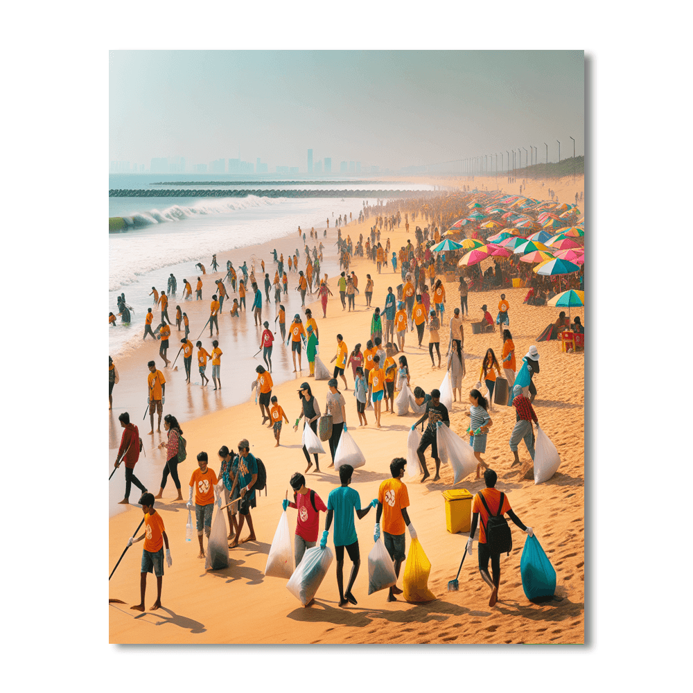 The Great British Beach Clean - Uk Paint By Numbers Kits