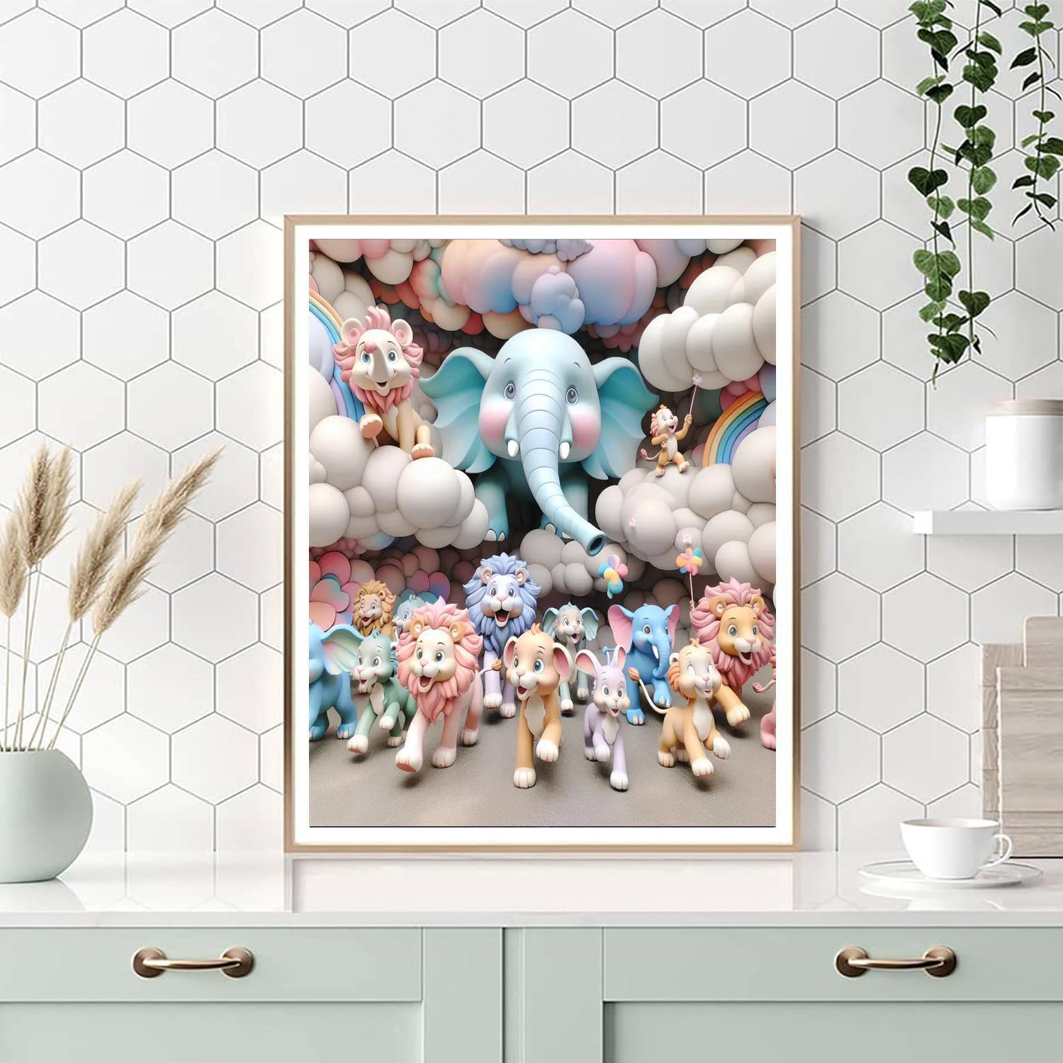 Pastel Animal Parade Numbered Painting Kits