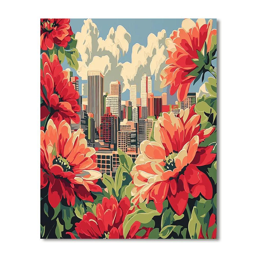 Georgia O’Keeffe Inspired Vibrant City Blooms  Painting By Numbers Kit