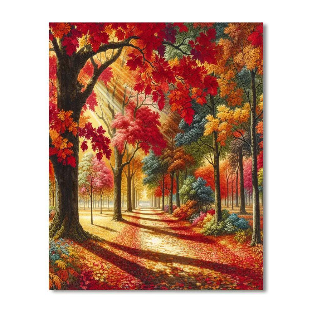 Autumn Leaves Trail DIY Paint By Numbers
