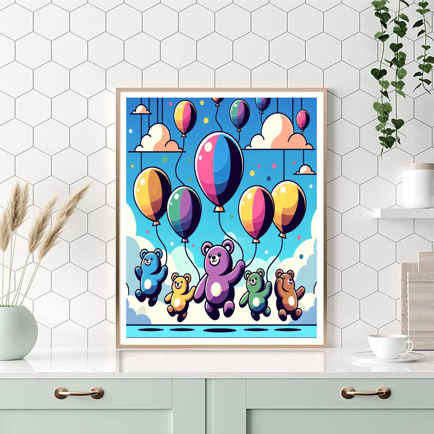 Balloon Bear Brigade Painting Number Kit