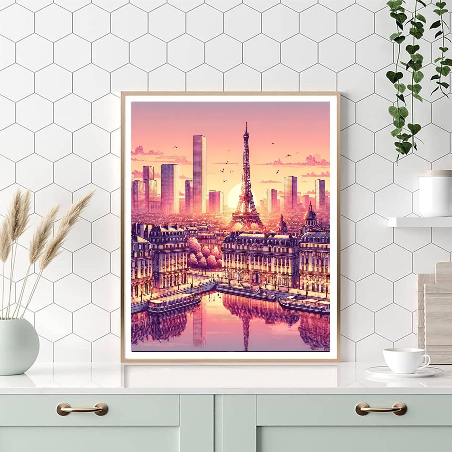 Parisian Sunset Elegance DIY Paint By Numbers