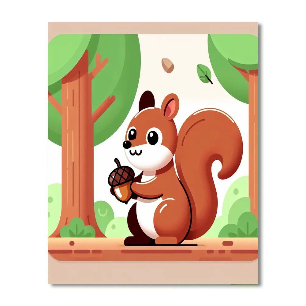 Squirrel's Acorn Adventure Paint By Number