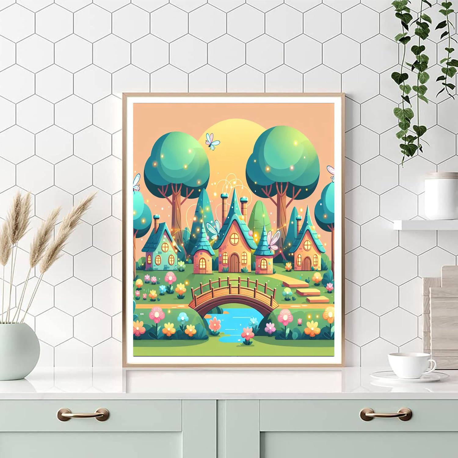 Fascinating Fairy Village Paint By Numbers