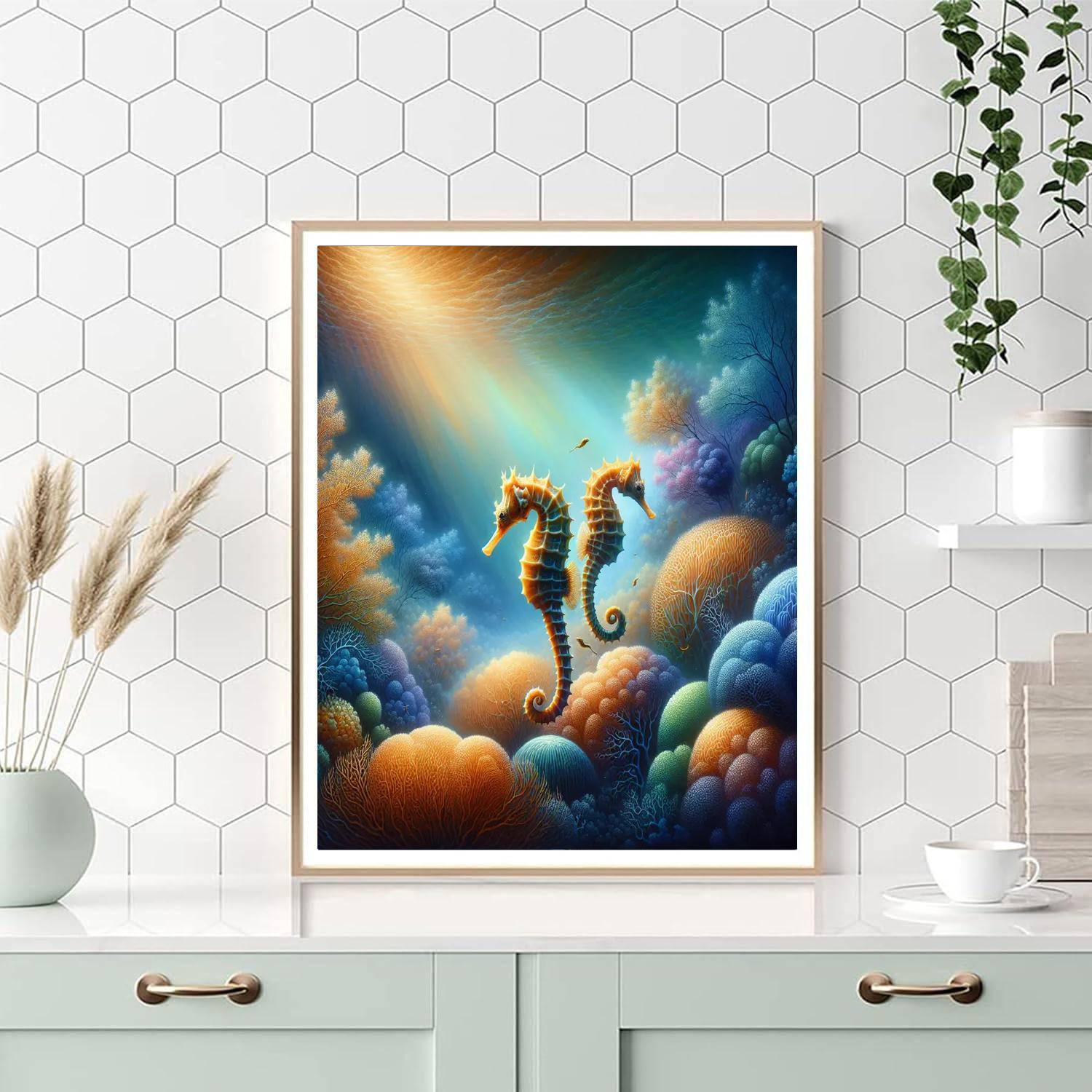 Seahorse Lagoon Mystery Painting By Numbers Kit