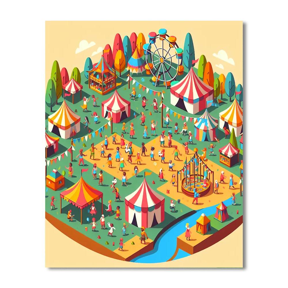Merry Village Festival Numbered Painting Kits