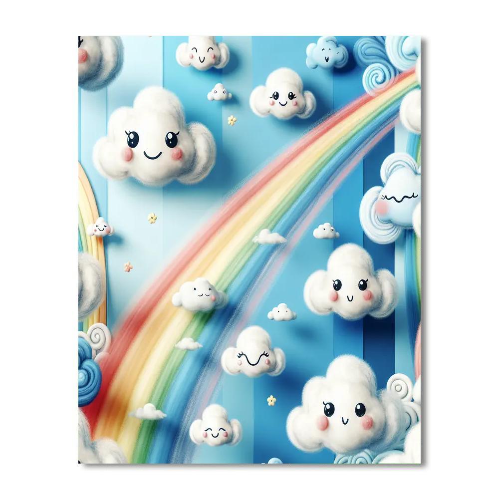 Whimsical Cloud Creatures Painting By Numbers Kit