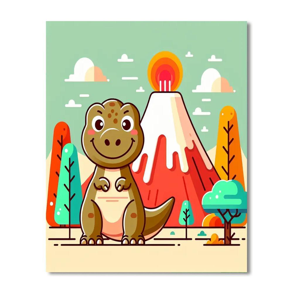 Dinosaur Discovery Island DIY Paint By Numbers