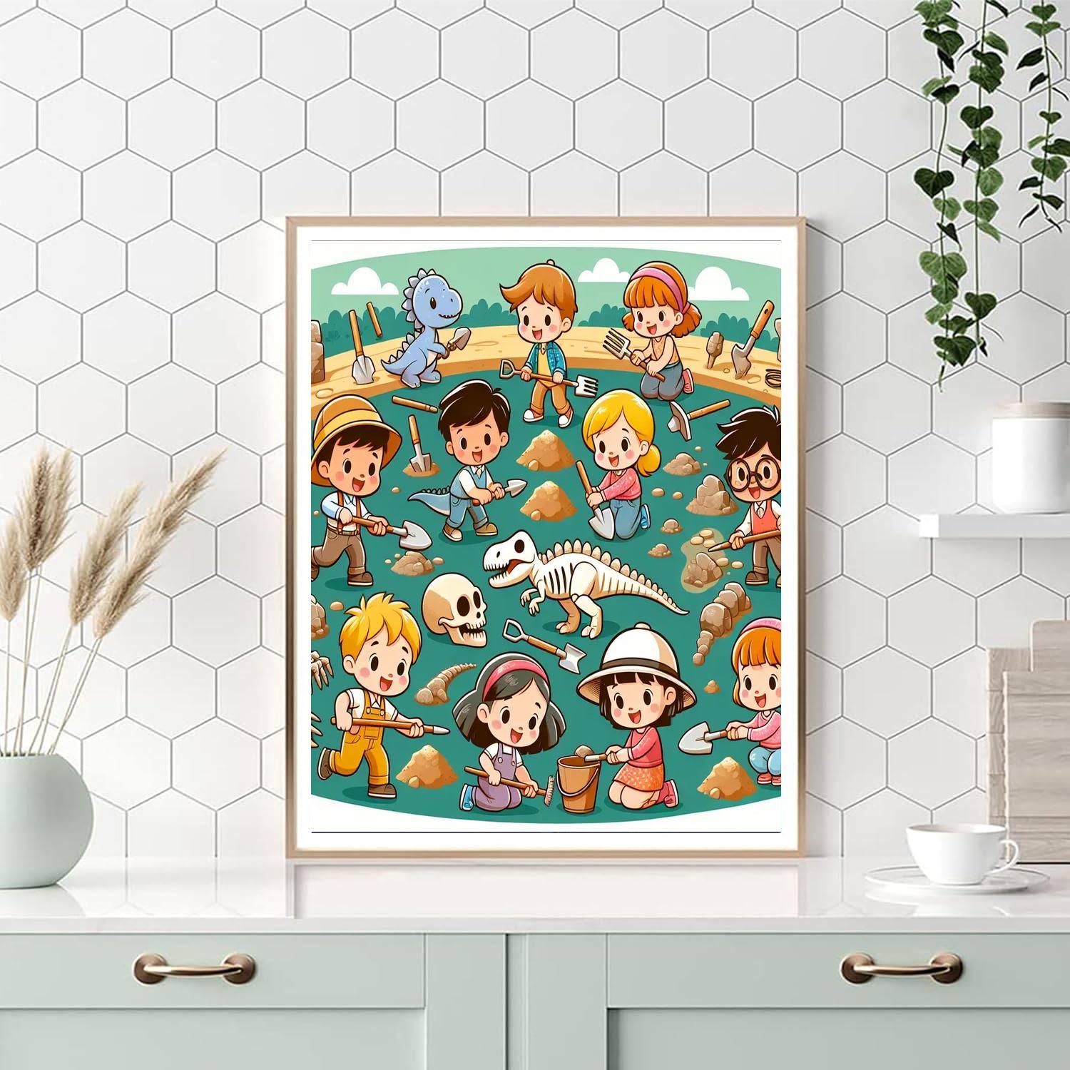 Dinosaur Dig Paint By Color