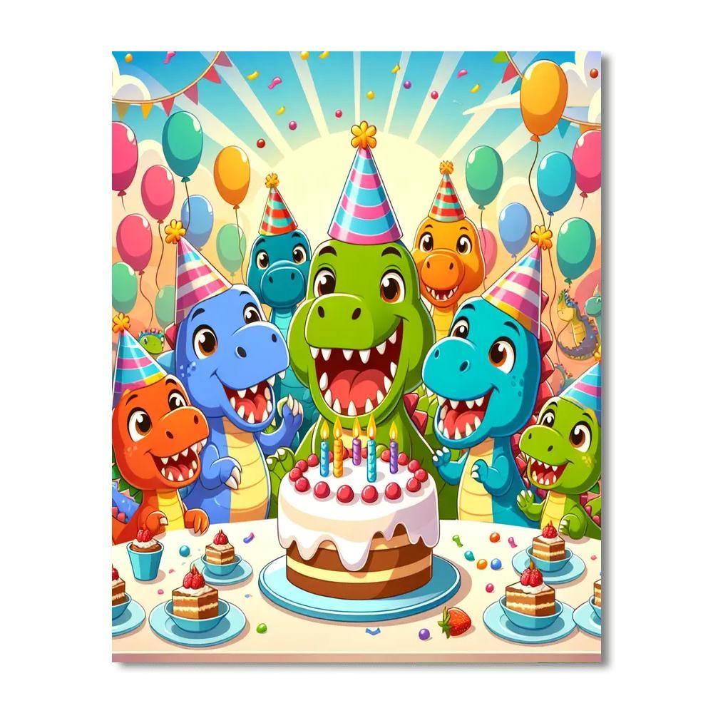 Dino-rific Celebration Number Painting