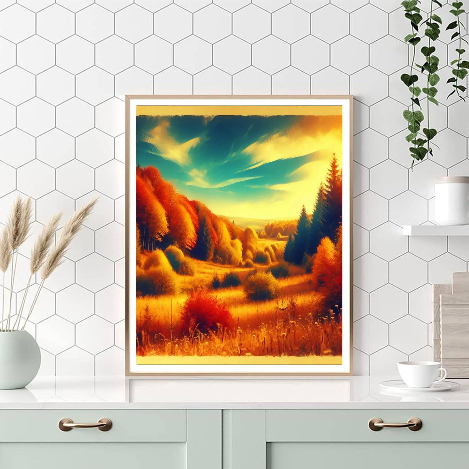 Golden Autumn Glory Paint By Numbers Art