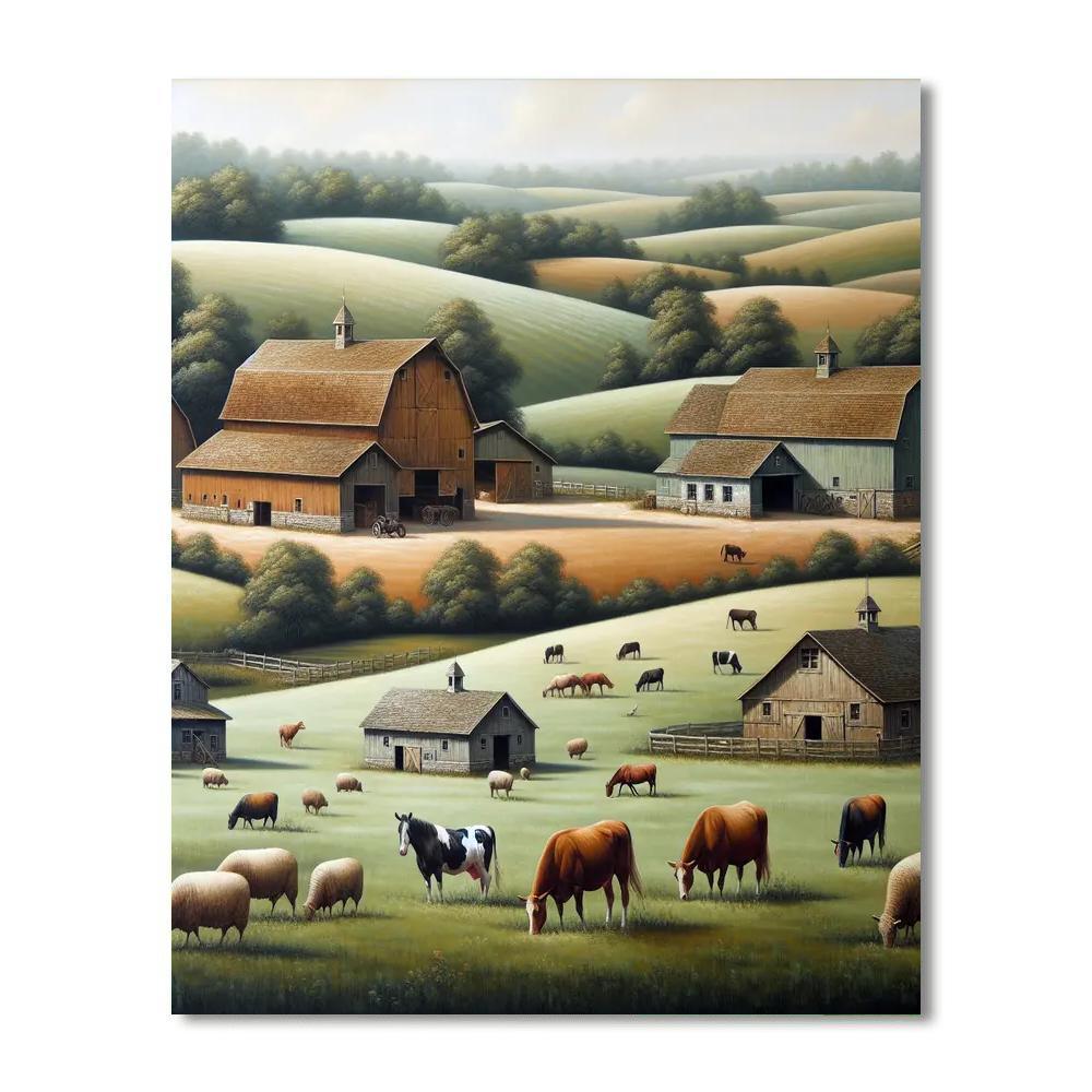 Peaceful Country Farm Paint By Numbers Kits