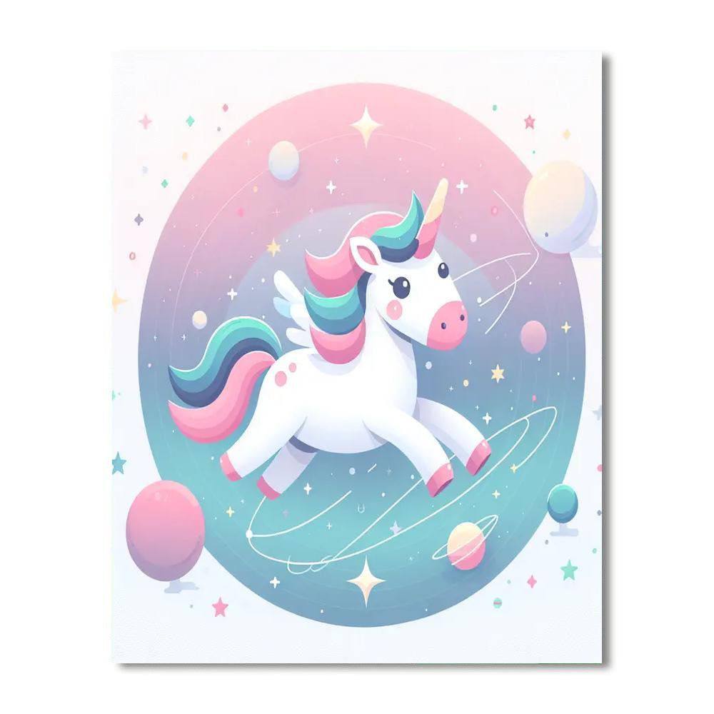 Galaxy Unicorn Ride Paint By Numbers Art