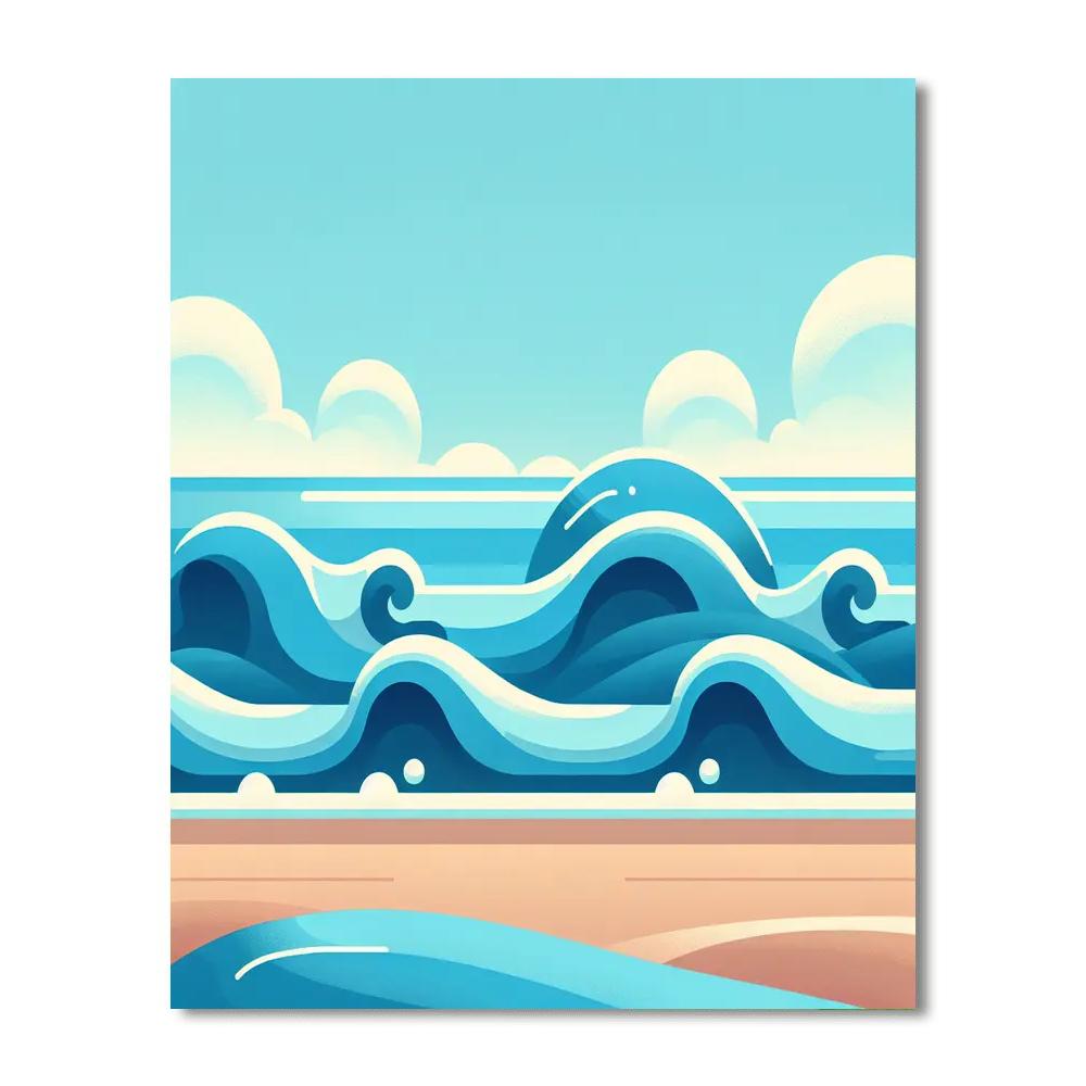 Rolling Waves Paint By Numbers Art