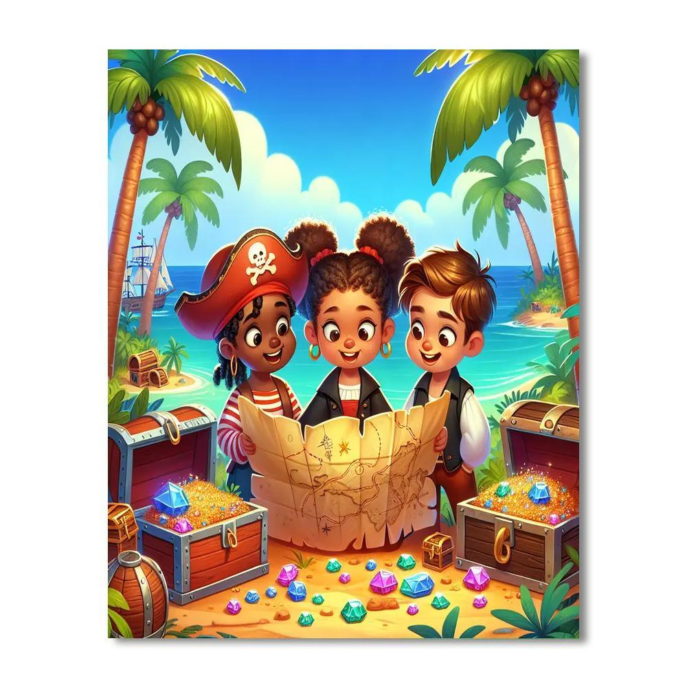 Pirate Captain's Treasure Map Painting Number Kit