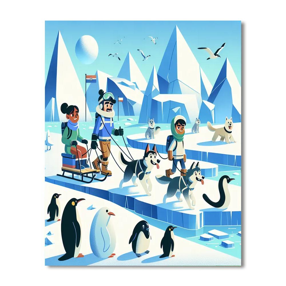 Arctic Explorers' Journey Painting Number Kit