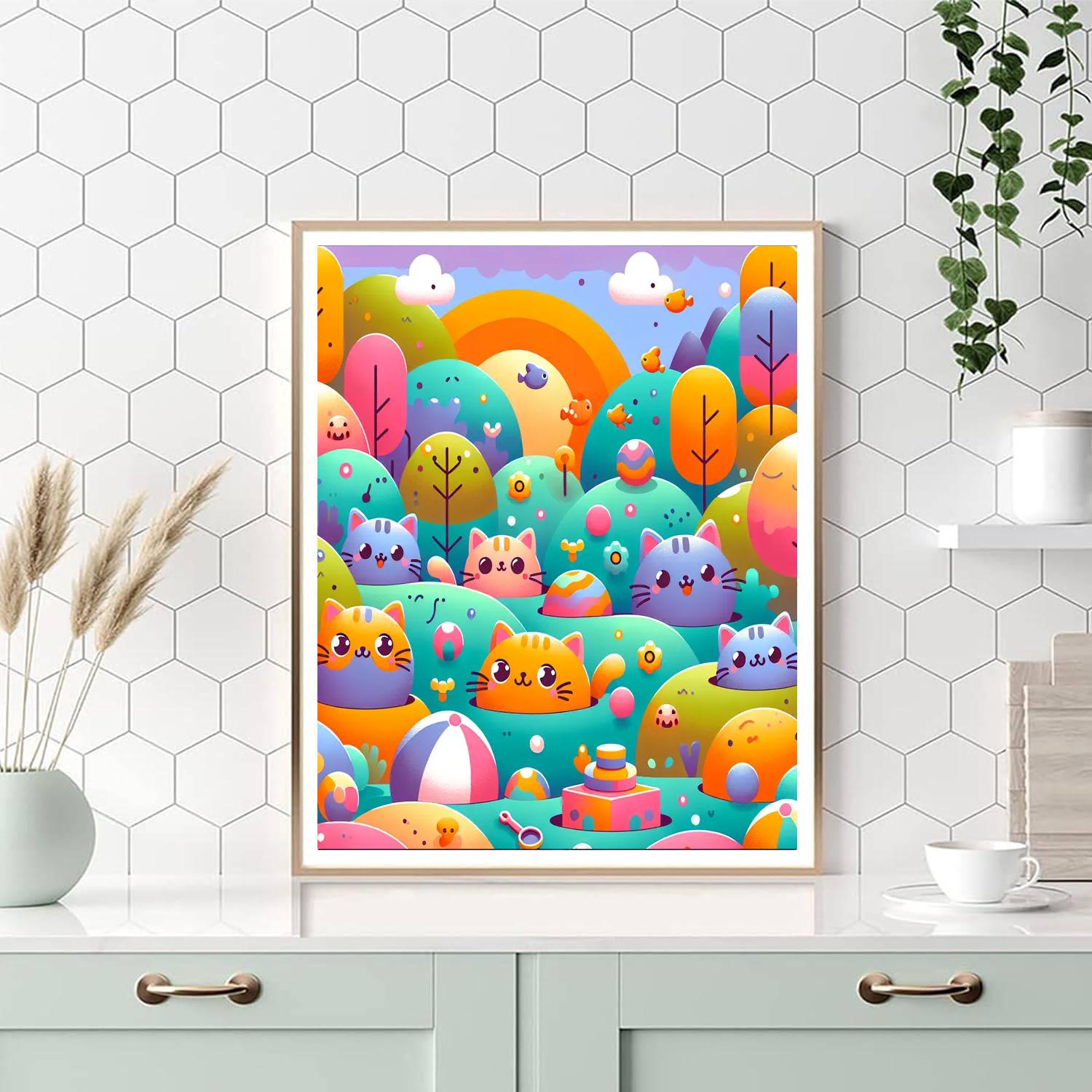 Fanciful Feline Fantasy Paint By Numbers Art