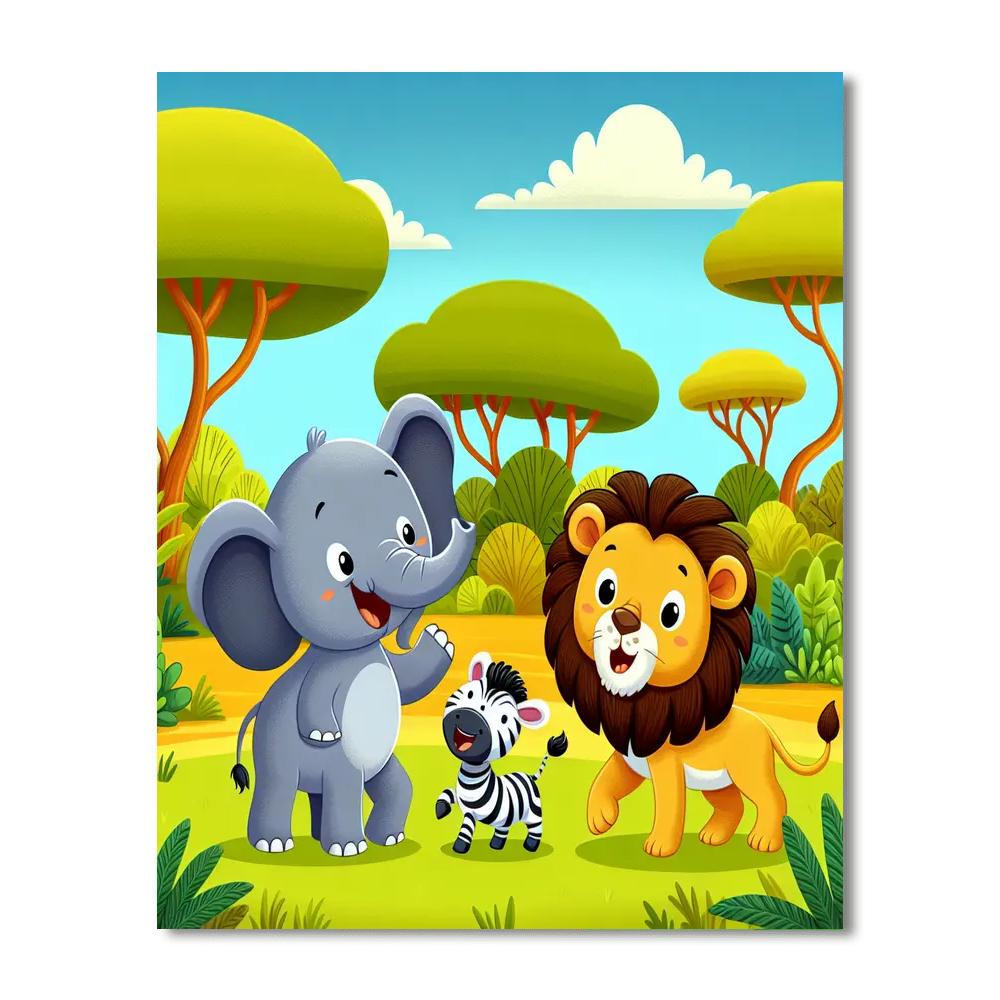 Safari Shenanigans Painting Number Kit