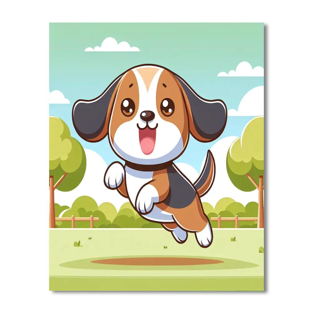 Bouncy Beagle Paint By Numbers Art