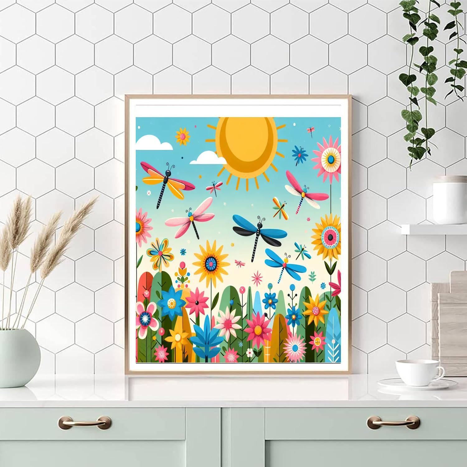Fantastic Dragonfly Garden Painting By Numbers Kit