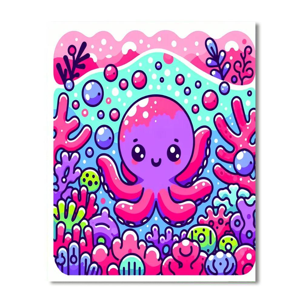 Curious Little Octopus Number Painting