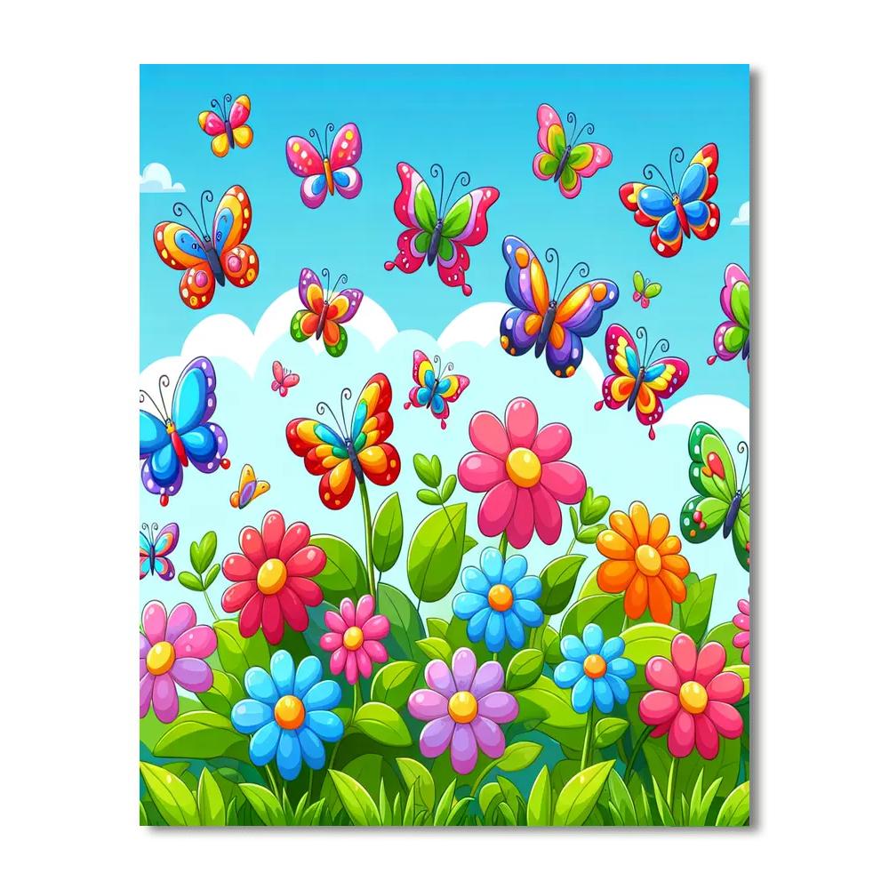 Bubbling Butterflies Paint By Numbers Art