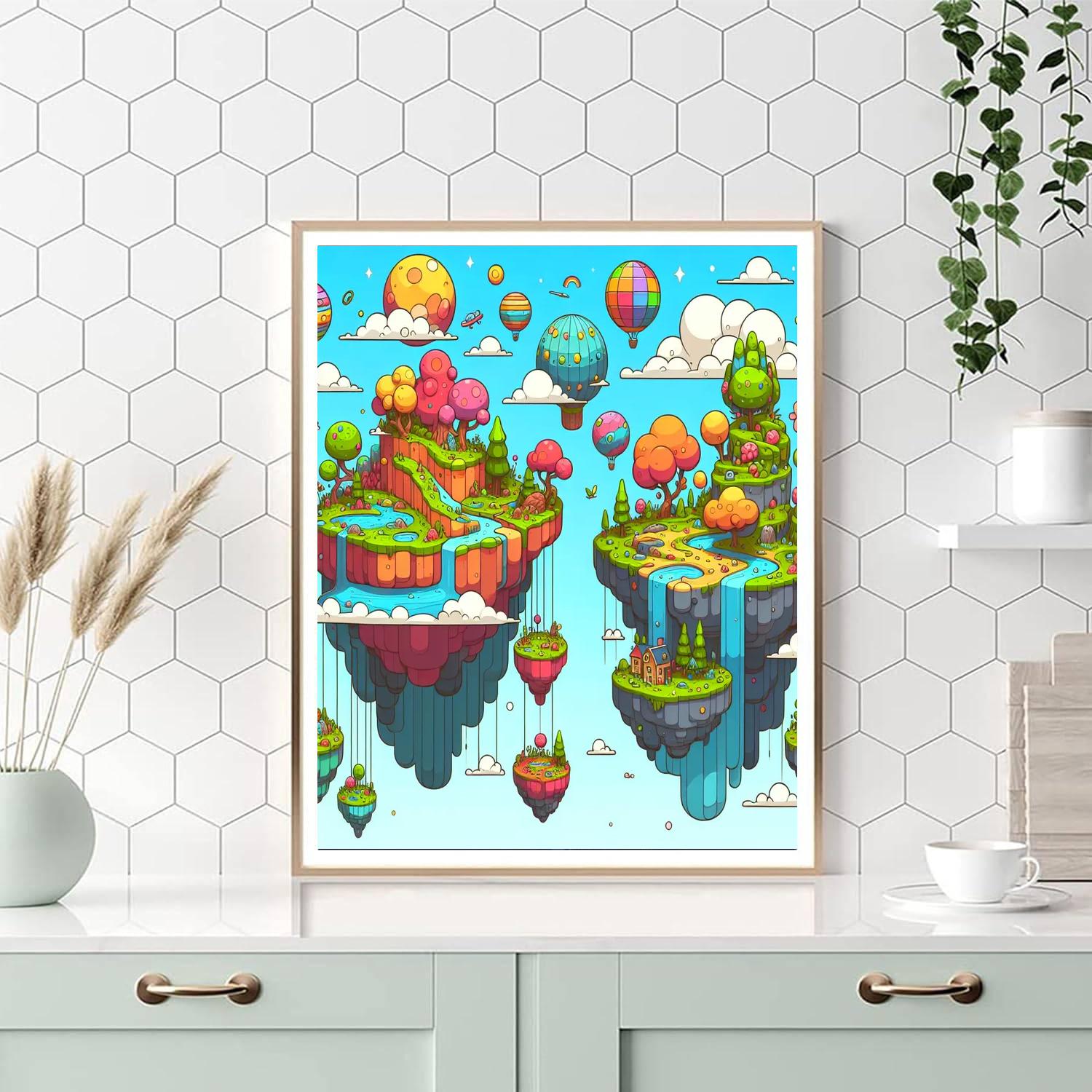 Floating Island Fantasies Painting By Numbers Kit